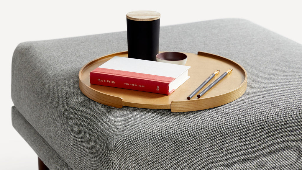 G Furniture Round Wood Tray