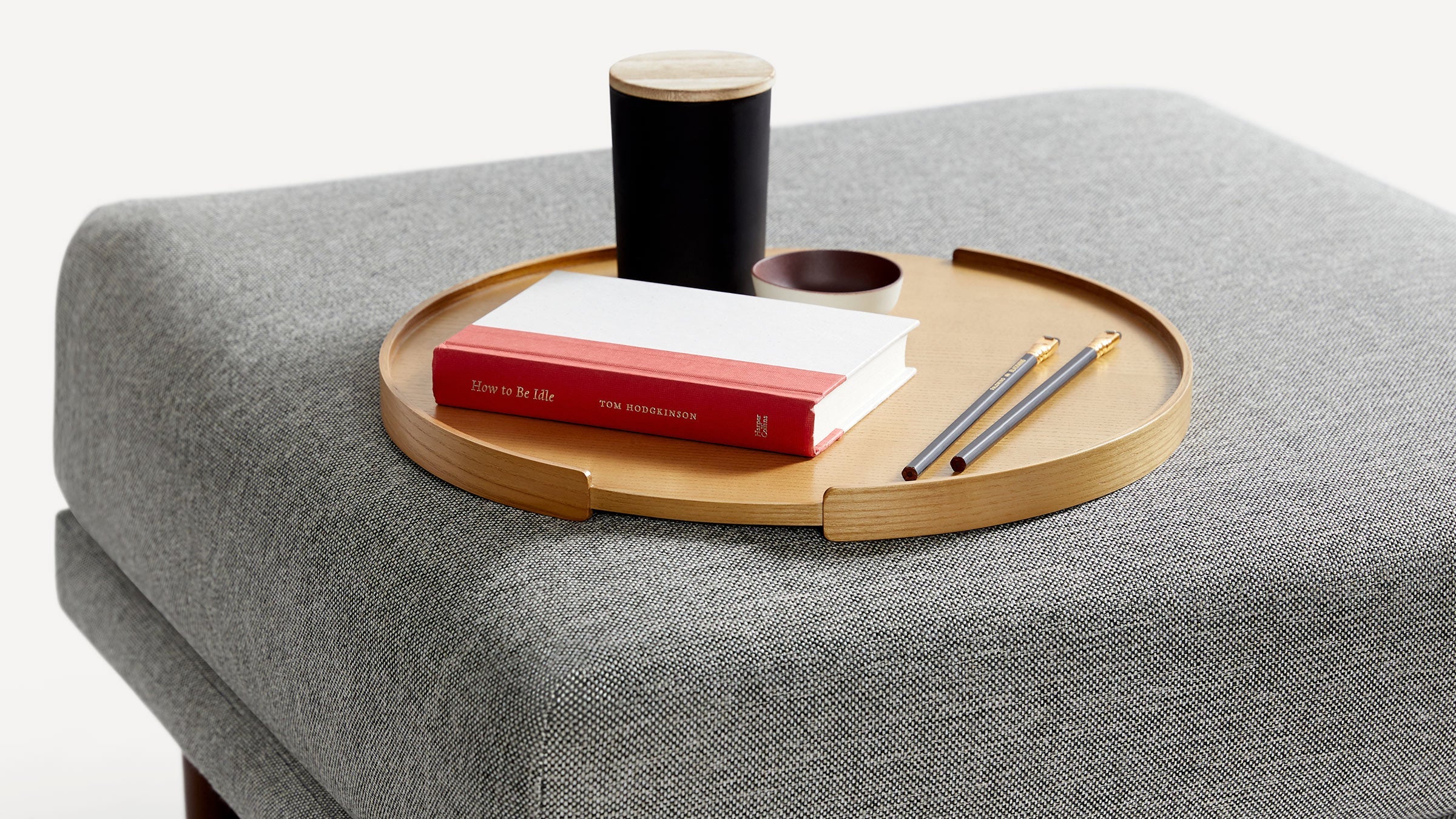 G Furniture Round Wood Tray