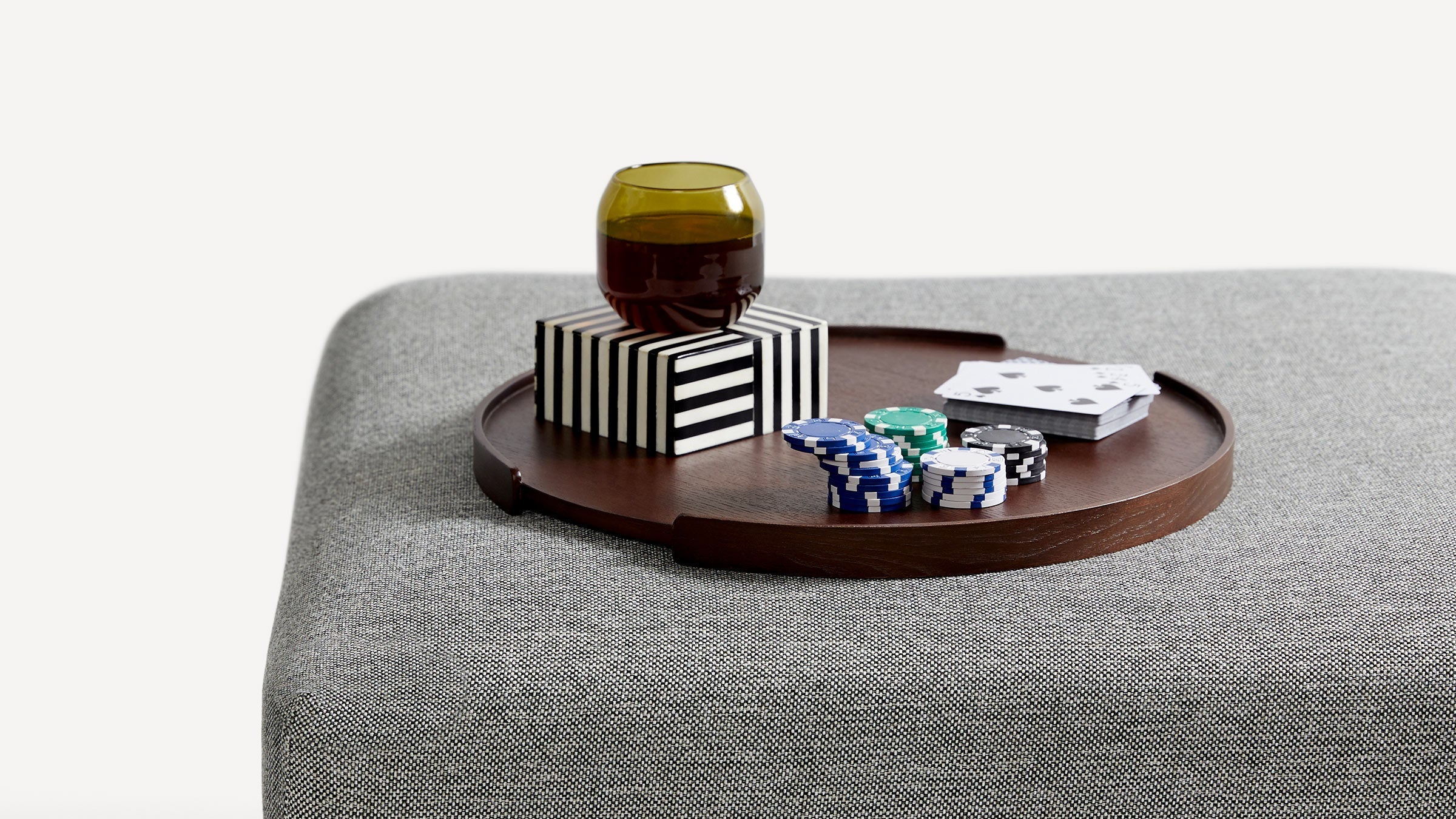 G Furniture Round Wood Tray