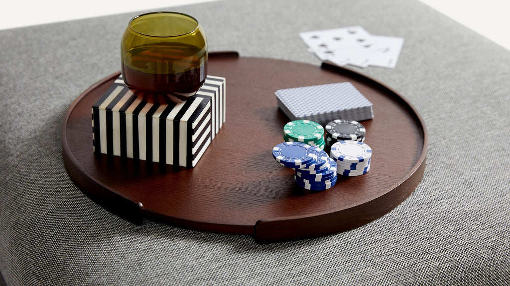 G Furniture Round Wood Tray