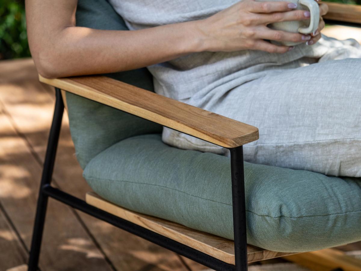 G Furniture Benji Rocker – Weather-Resistant Teak and Metal Rocking Chair