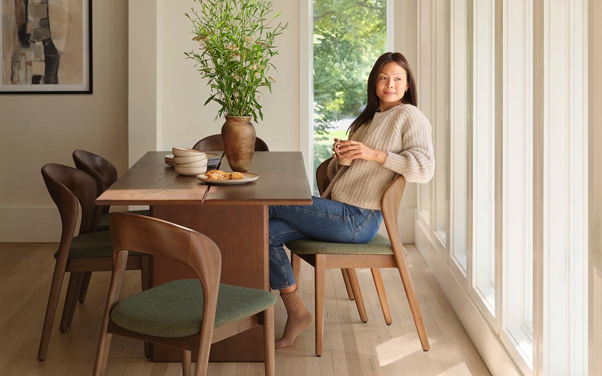 G Furniture Gallery Dining Table – Modern Slab Table for Six