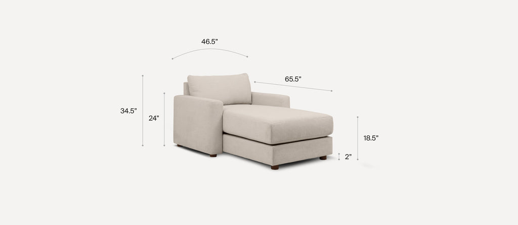 G Furniture Span Storage Chaise – Modern Queen Sleeper Sofa with Reversible Chaise