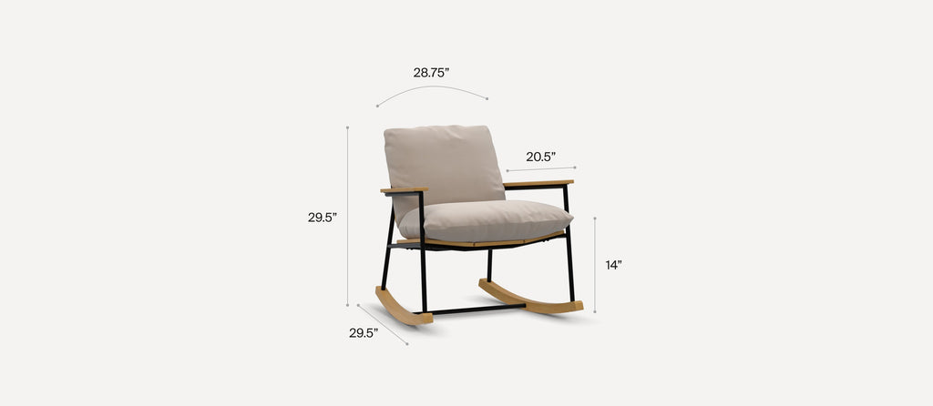 G Furniture Benji Rocker – Weather-Resistant Teak and Metal Rocking Chair