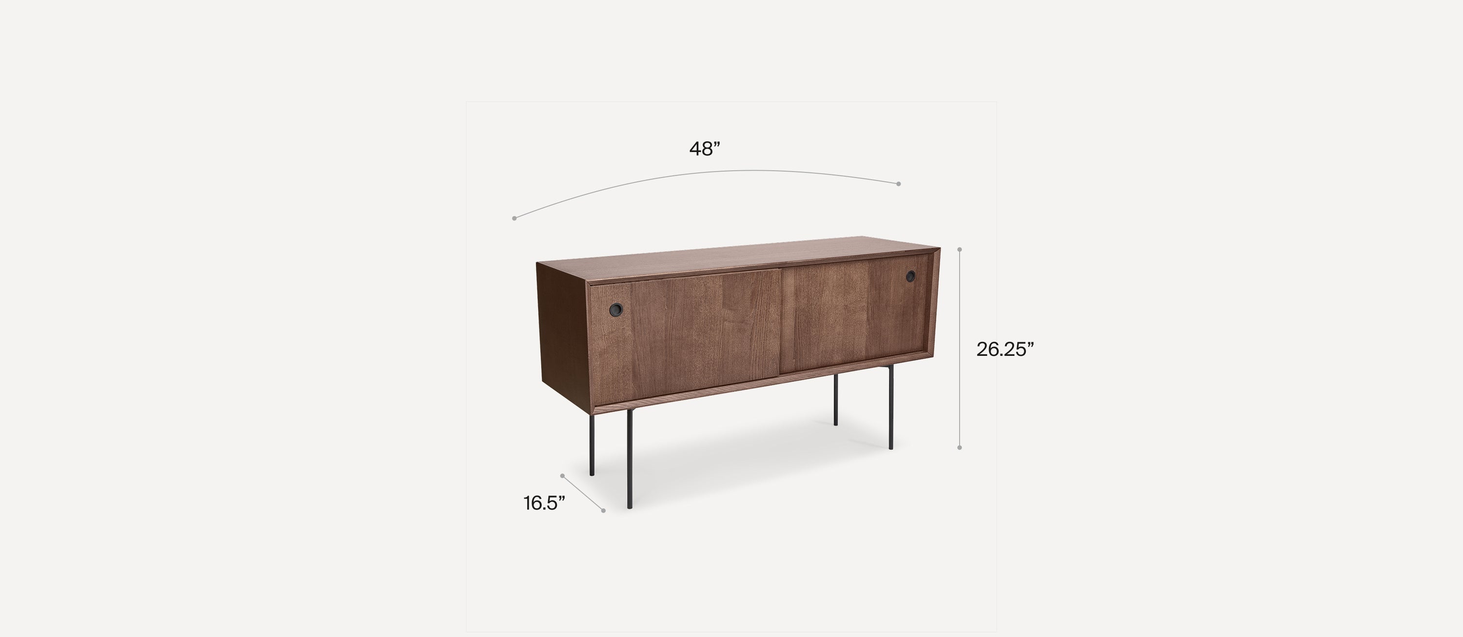 G Furniture Carta Credenza – Modern Storage Cabinet with Reversible Doors