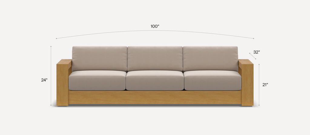 G Furniture Crest 3-Seat Sofa – Upholstered Living Room Sofa