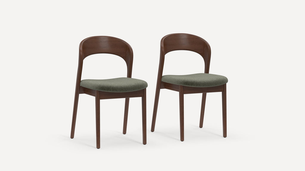 G Furniture Sonnet Dining Chairs Set of 2 with curved back and upholstered seat