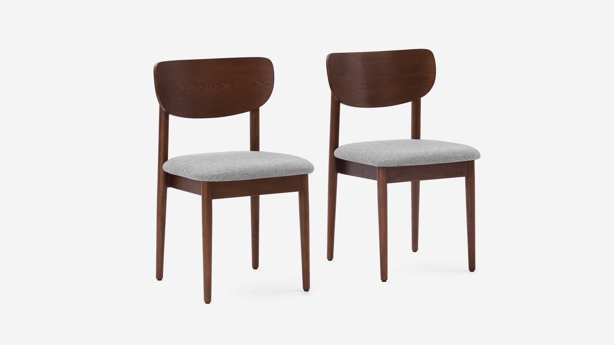 G Furniture Haiku Dining Chairs Set of 2 with ergonomic wood back and plush upholstered seat in bistro style