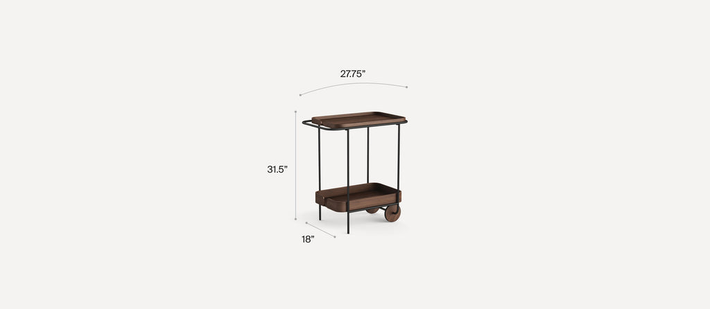 G Furniture Dram Bar Cart – Stylish Wood & Metal Utility Cart