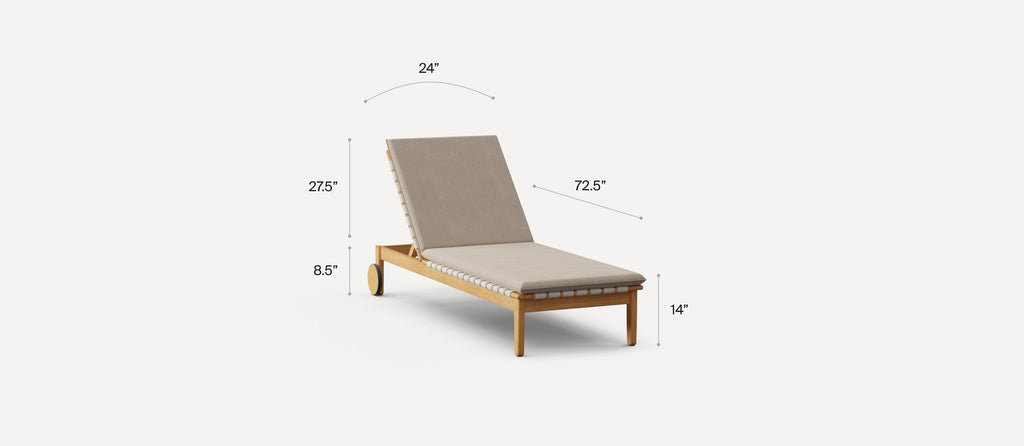 G Furniture Dunes Sun Lounger – Sand Outdoor Teak Lounger