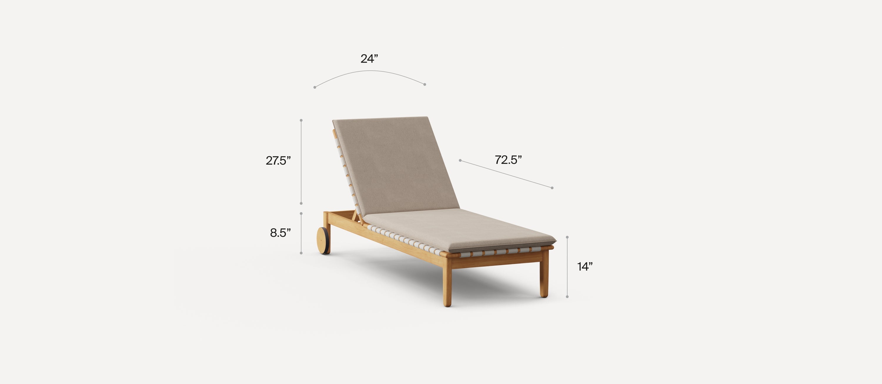 G Furniture Dunes Sun Lounger – Sand Outdoor Teak Lounger