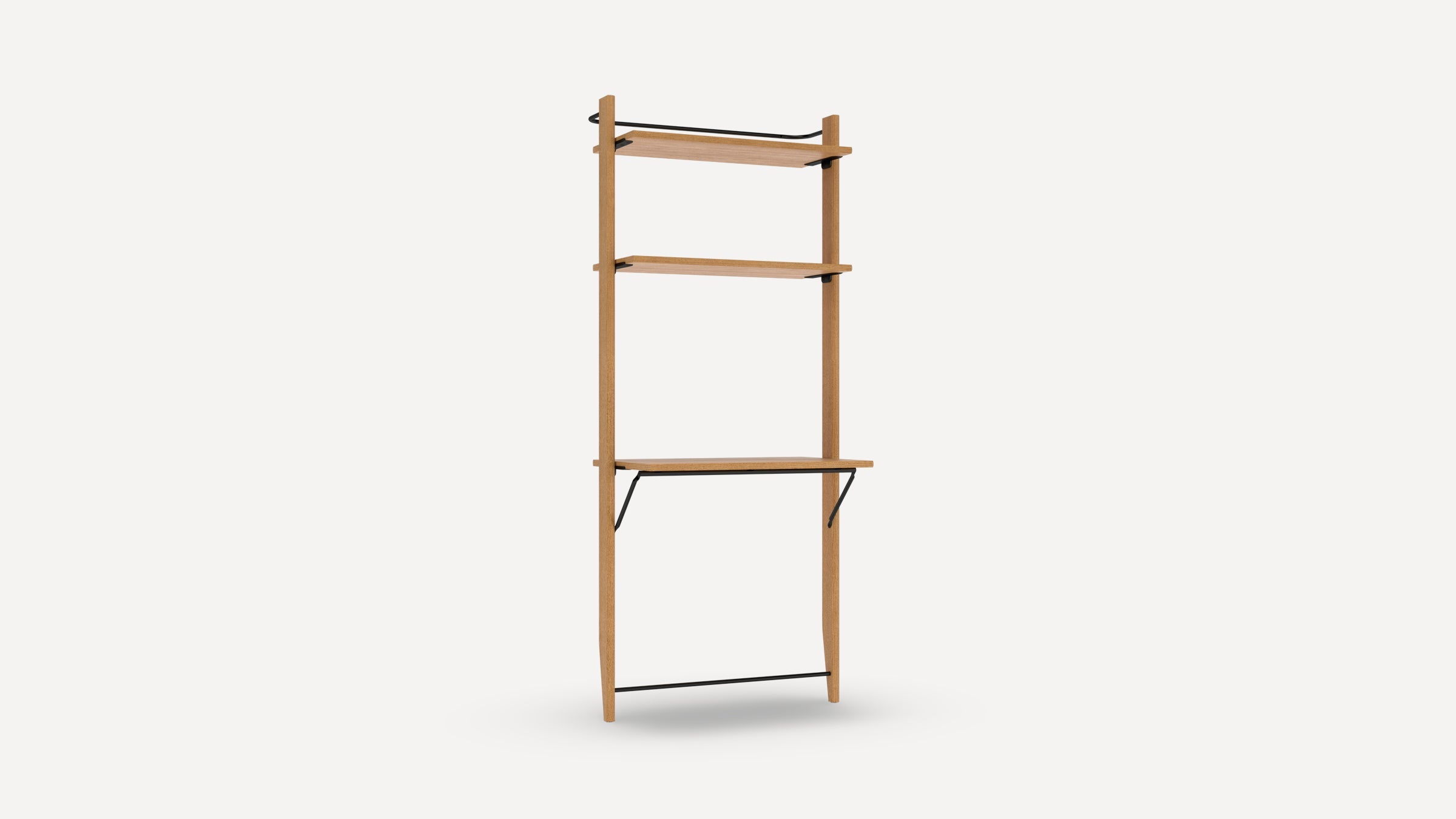 G Furniture Title Wall Desk modular mid-century shelving with open shelves and desk surface