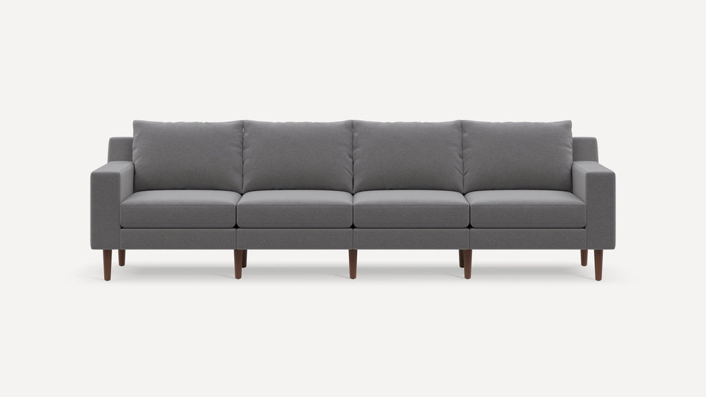 G Furniture Mercer 4-Piece Modular Sofa in performance fabric with sculpted arms and tapered legs