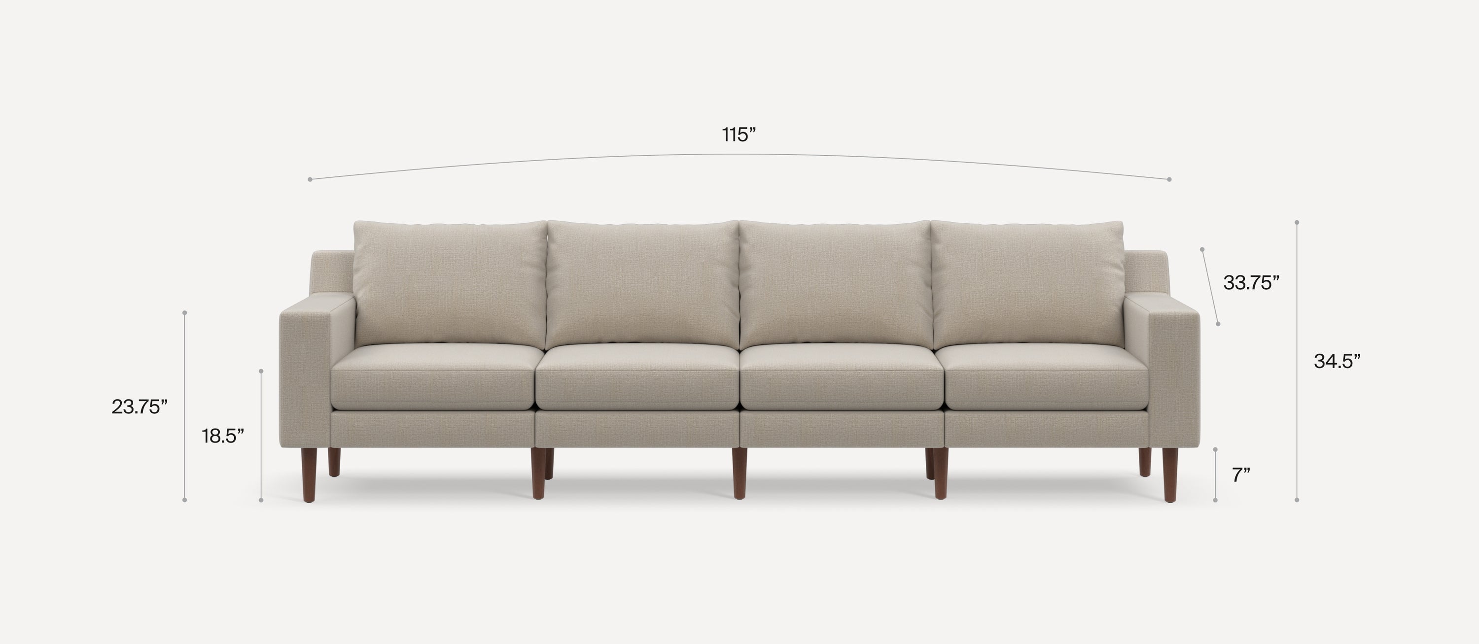 G Furniture Mercer 4-Piece Sofa – Modular Performance Comfort